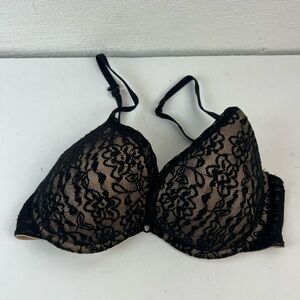 Aerie Nude/Black Lace Bra, 32DD